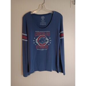 47 Chicago Cubs Womens Long Sleeve Tee Shirt Top Sz Large Blue